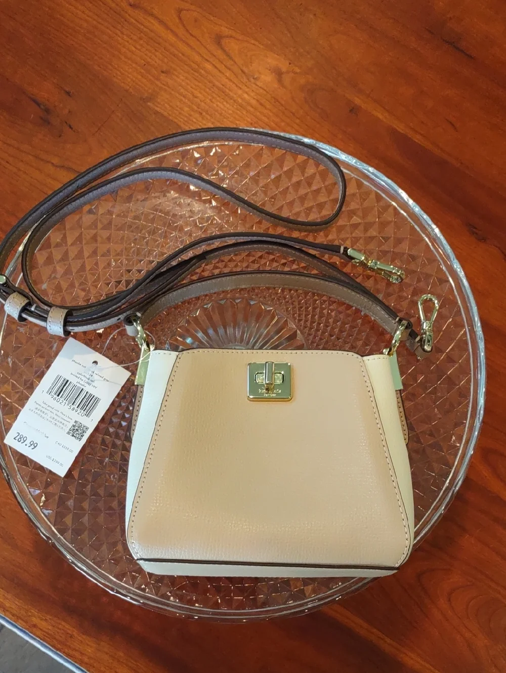 Kate Spade MINI Phoebe Colorblock in toasted hazelnut & Cream. New with tags. - Picture 3 of 9